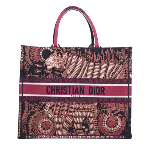 dior tote tiger|Dior fabric tote.